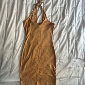Cotton Ribbed Halter Dress